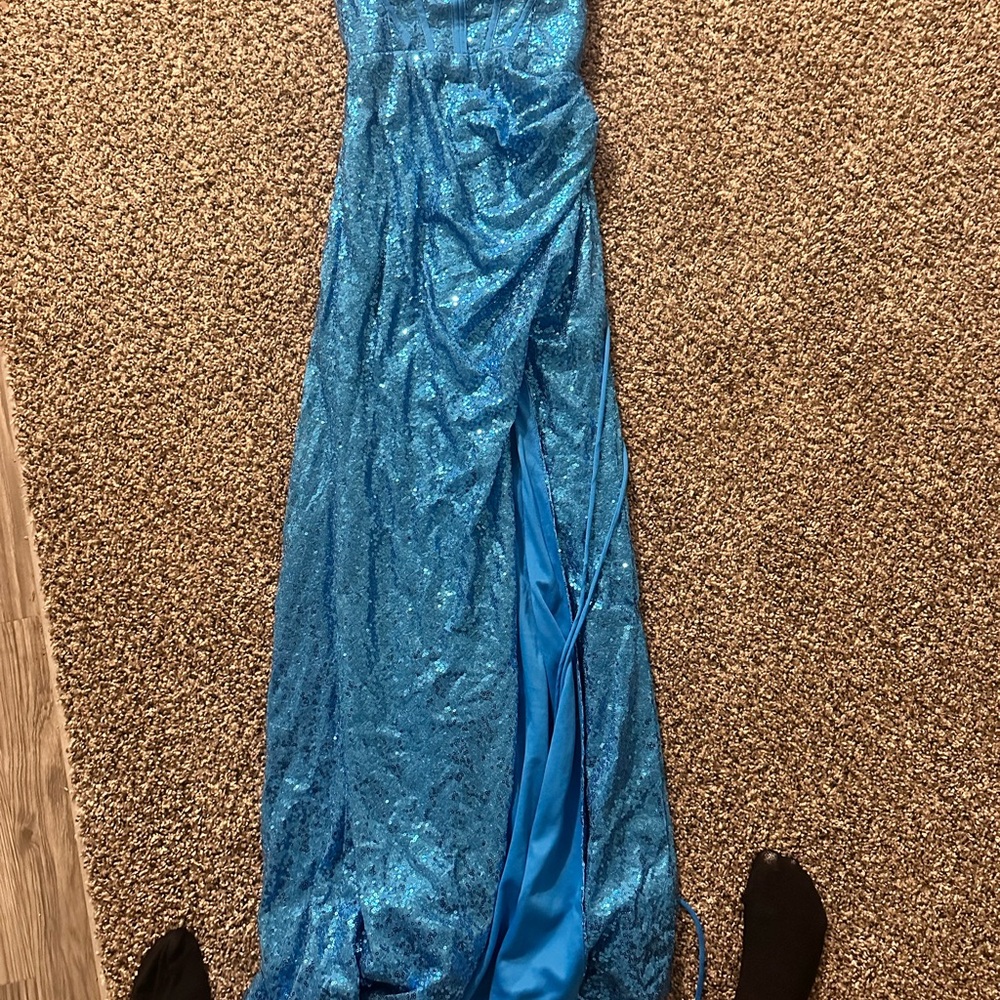Sparkling Blue Evening Gown